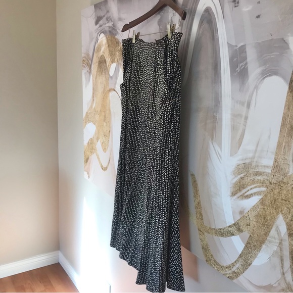 LIZ CLAIBORNE | Vintage 80’s Black MIDI Skirt w/ Cream Floral Spots - Picture 6 of 14